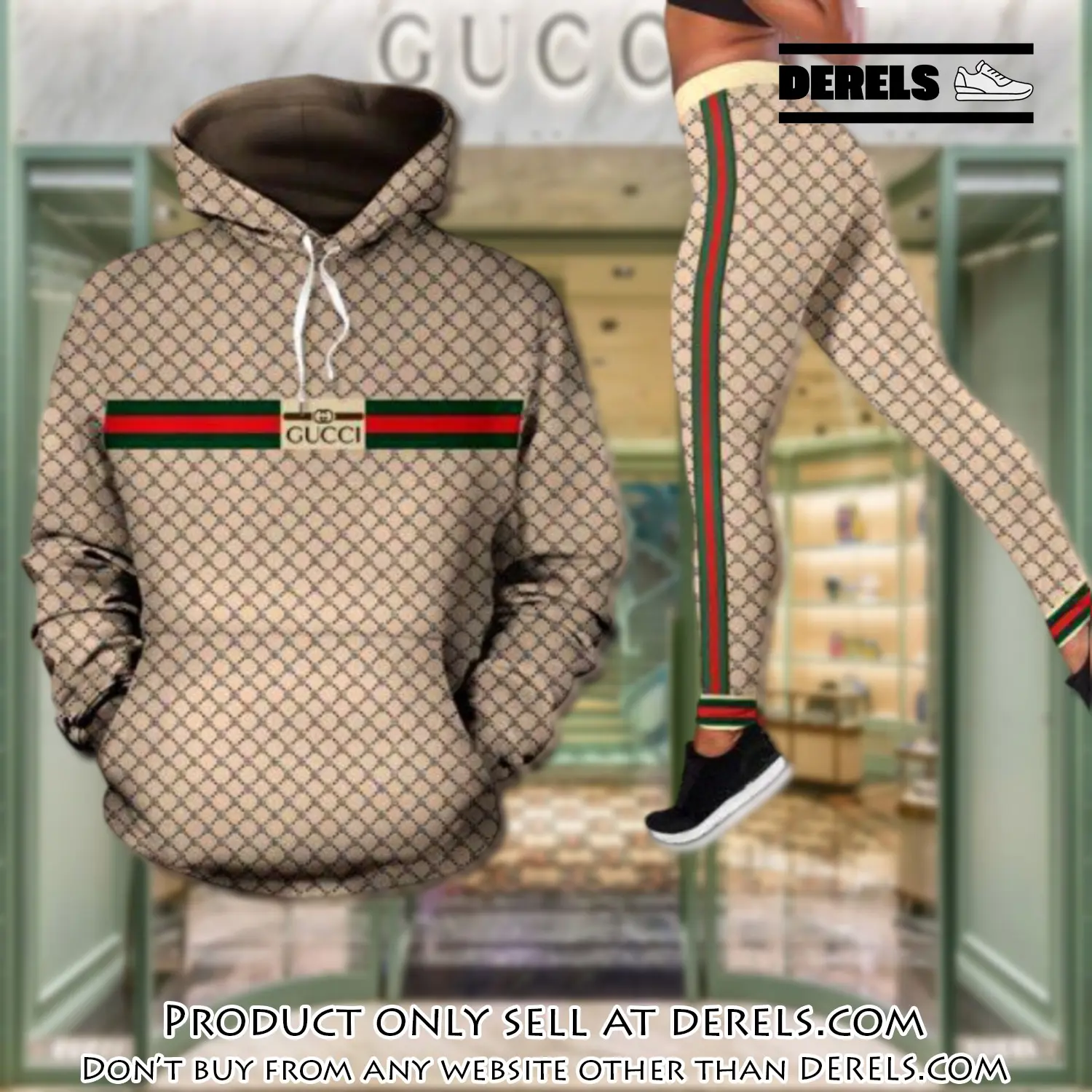 Gucci stripe hoodie legging set luxury for women vpm dr1954337